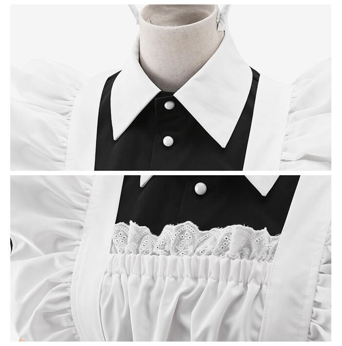 楽天市場】即納 メイド服 高品質 エプロン ロリータ クラシック 膝丈