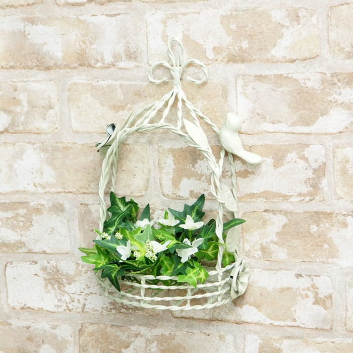 楽天市場】【あす楽】 置物 アイアンガゼボ壁掛クリーム 6740 村田屋