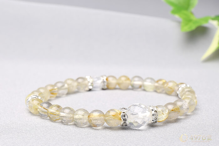 ルチルクォーツ ブレスレット 水晶カット2ポイント ｜ 天然石通販の4976堂