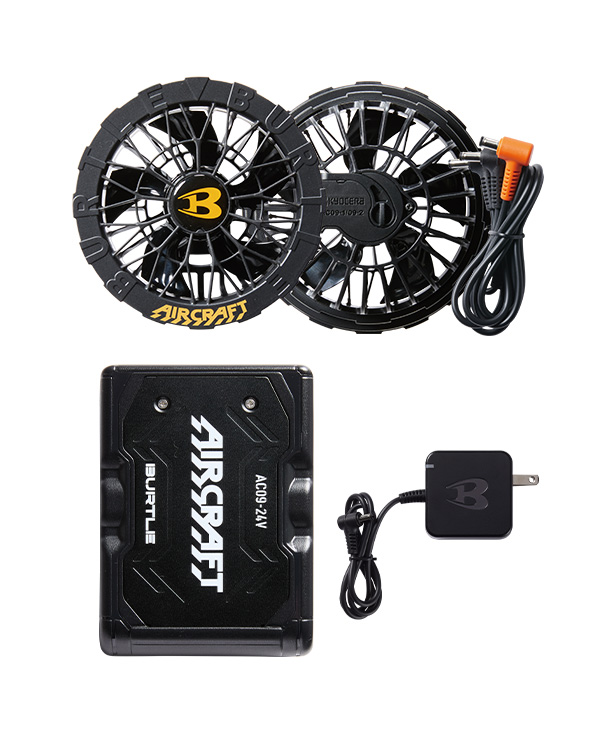 BURTLE AIR CRAFT メタリックゴールドバッテリー+ブラックファンセット