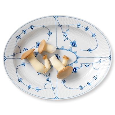 ブルーフルーテッド プレイン オーバルディッシュ 36.5cm|ロイヤル