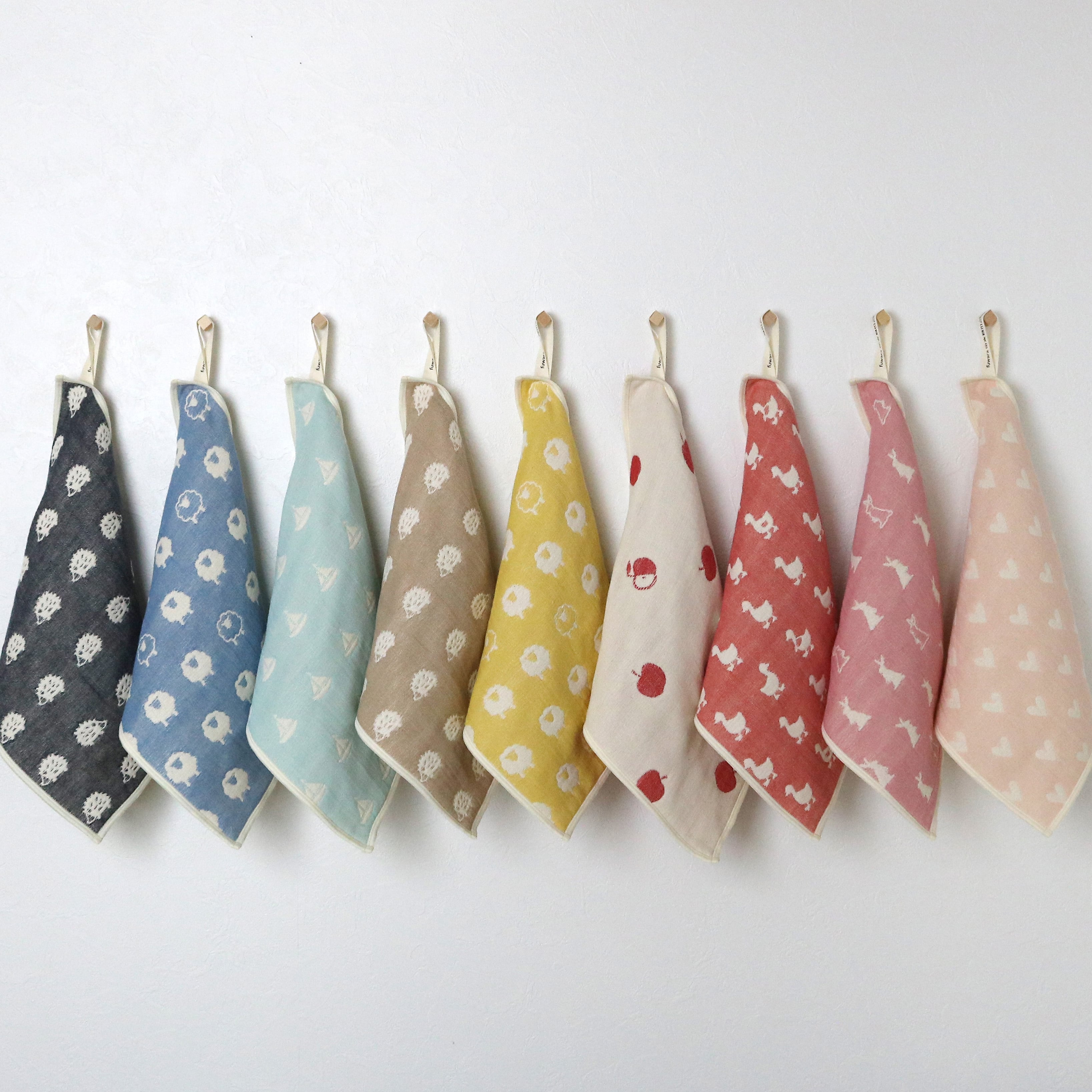 六重織ガーゼループ付きタオルハンカチ 3枚セット | fuwara