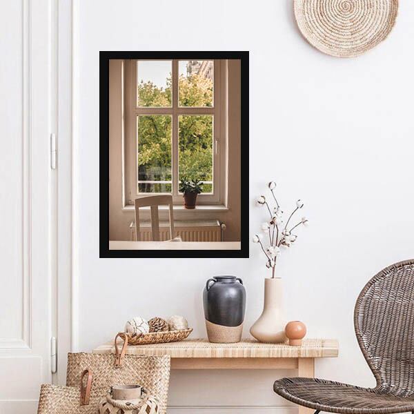 単品 33×43cm アートパネル 枠付き フレーム絵画 窓 ウィンドウ 窓の外
