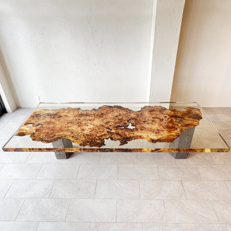 一点もの】ポプラ レジンテーブル ダイニングテーブル 座卓 一枚板