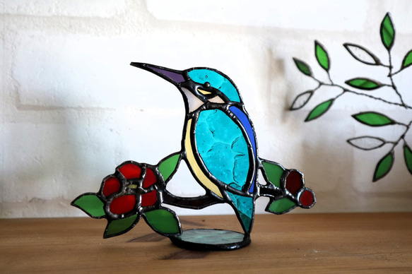 ステンドグラスサンキャッチャー・カワセミ サンキャッチャー kiku