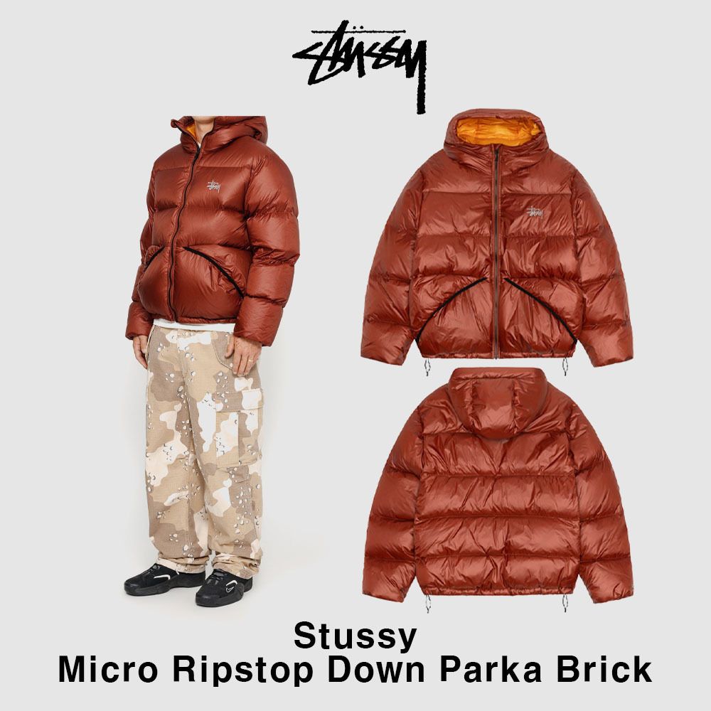 ステューシー】Stussy Micro Ripstop Down Parka Brick XS~XXL (STUSSY