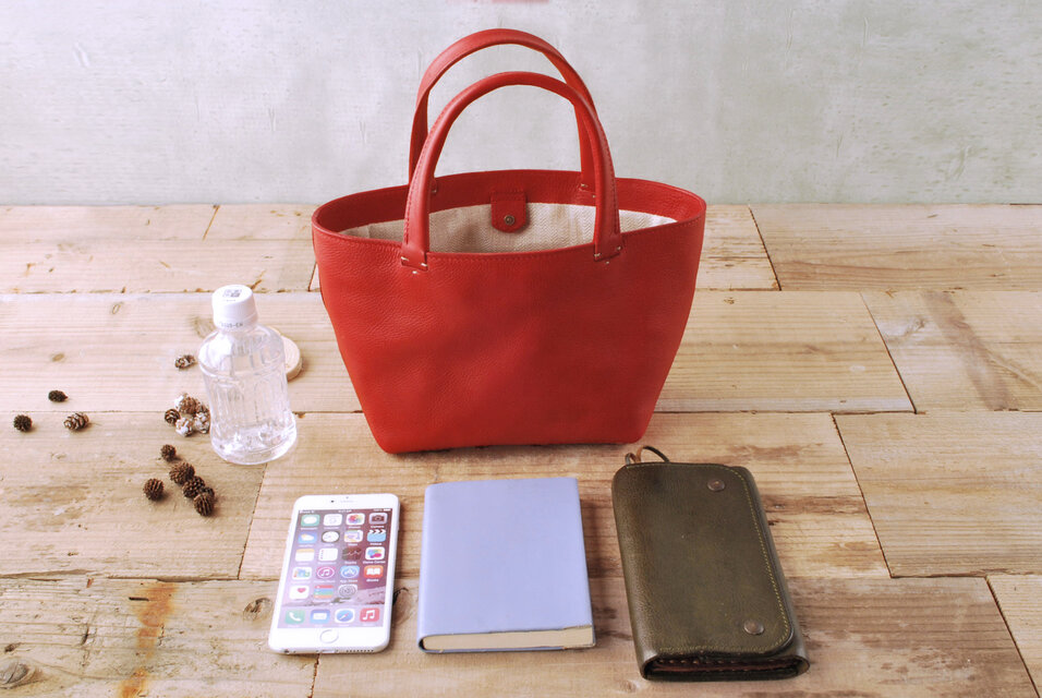 レザーミニトートバッグ lmtt-S ［レッド］ | iichi 日々の暮らしを