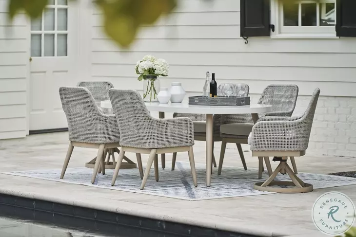 Seton Creek White Outdoor Dining Room Set from Ashley Furniture
