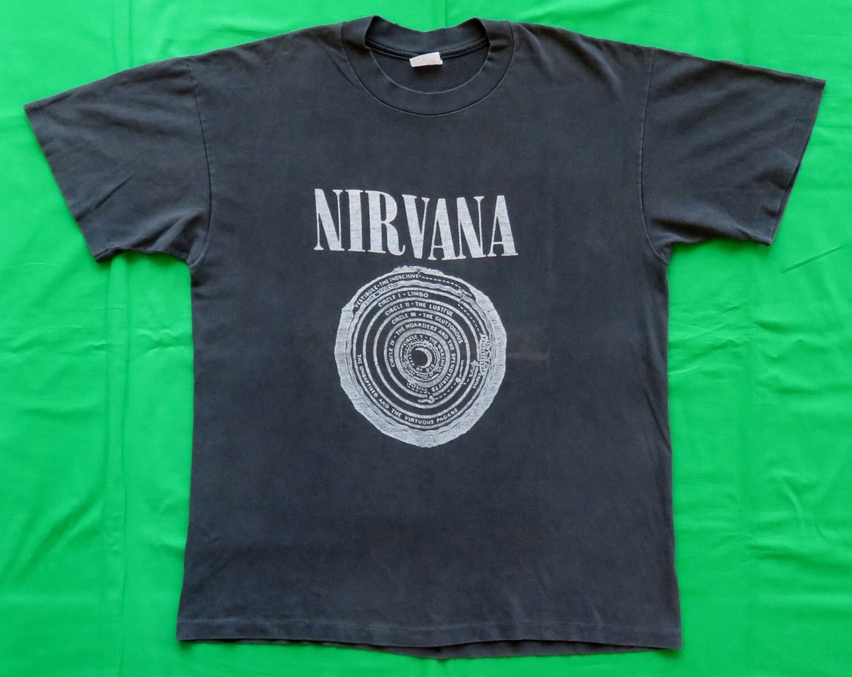 Nirvana Vintage T Shirt Tour Concert Dantes Inferno Logo Seattle