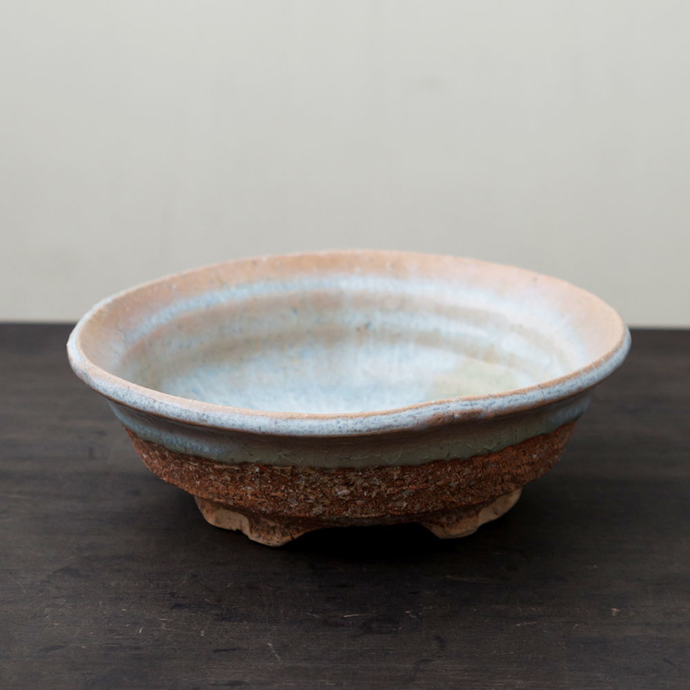 陶器 萩焼 輪花 鬼萩中鉢(木箱入） 黒田岳 作 | 陶器 和食器 萩焼のお