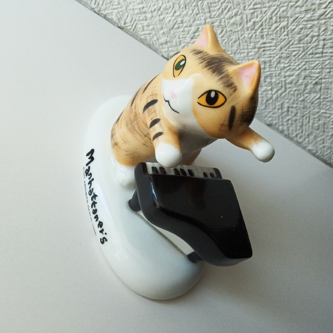 希少 マンハッタナーズ 猫 置物 オーケストラ 陶器 フィギュア レアの