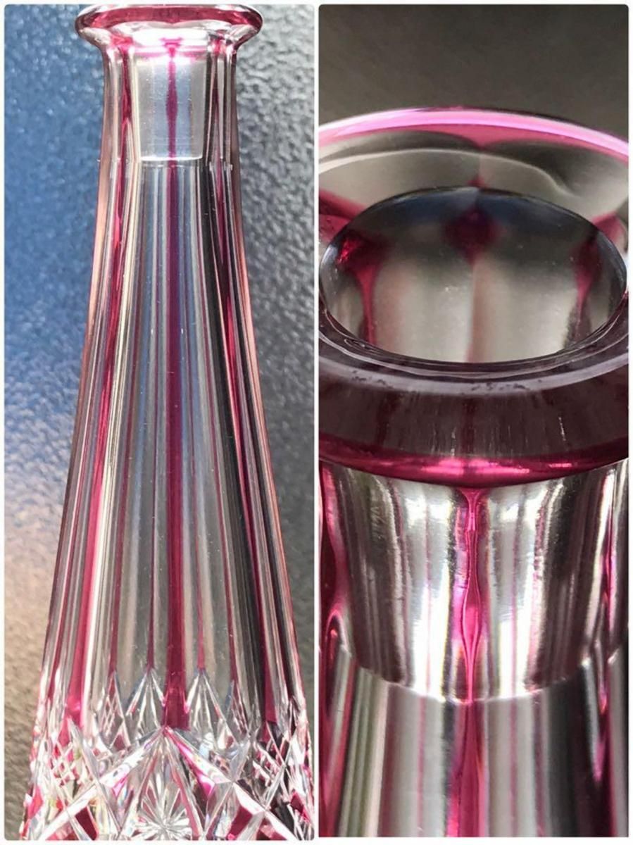 アンティークバカラの重厚な赤色カラフェ1936年以前の希少品