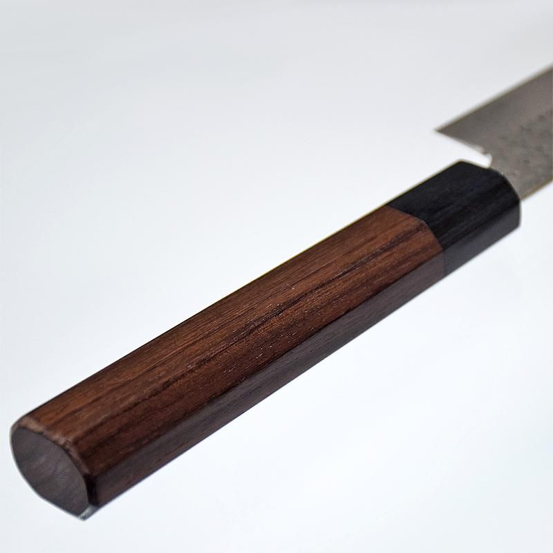 黒崎優 「閃光」 筋引240mm 粉末ハイス鋼SG2・鎚目打・紫檀八角柄