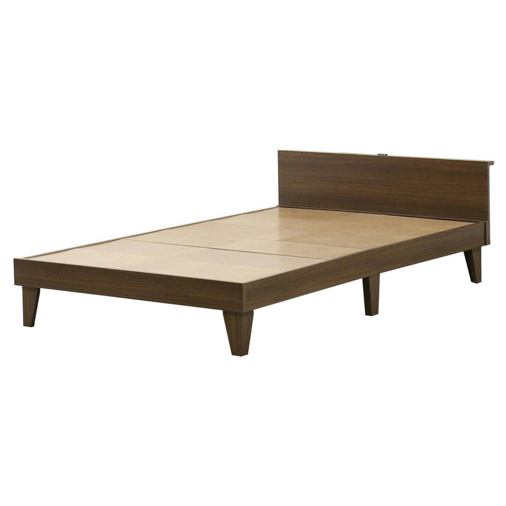 友澤木工 木製プレインベッド ヘッドボードタイプ ダークブラウン