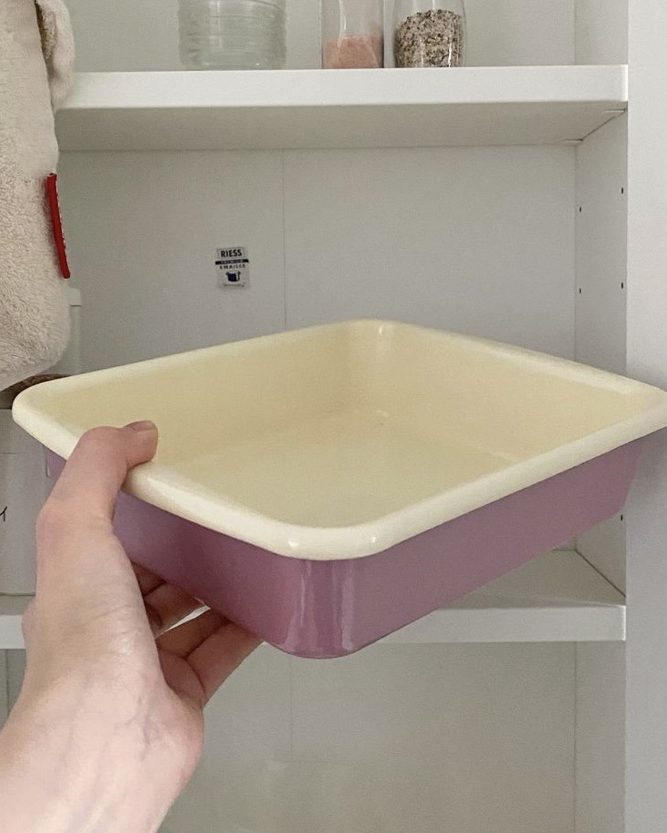 Riess pastel enamel oven dish - リース パステル両手鍋 オーブン