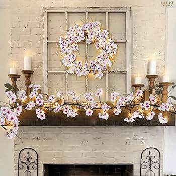 Amazon.com: Uieke Lighted Cherry Blossom Garland with Timer 48 LED