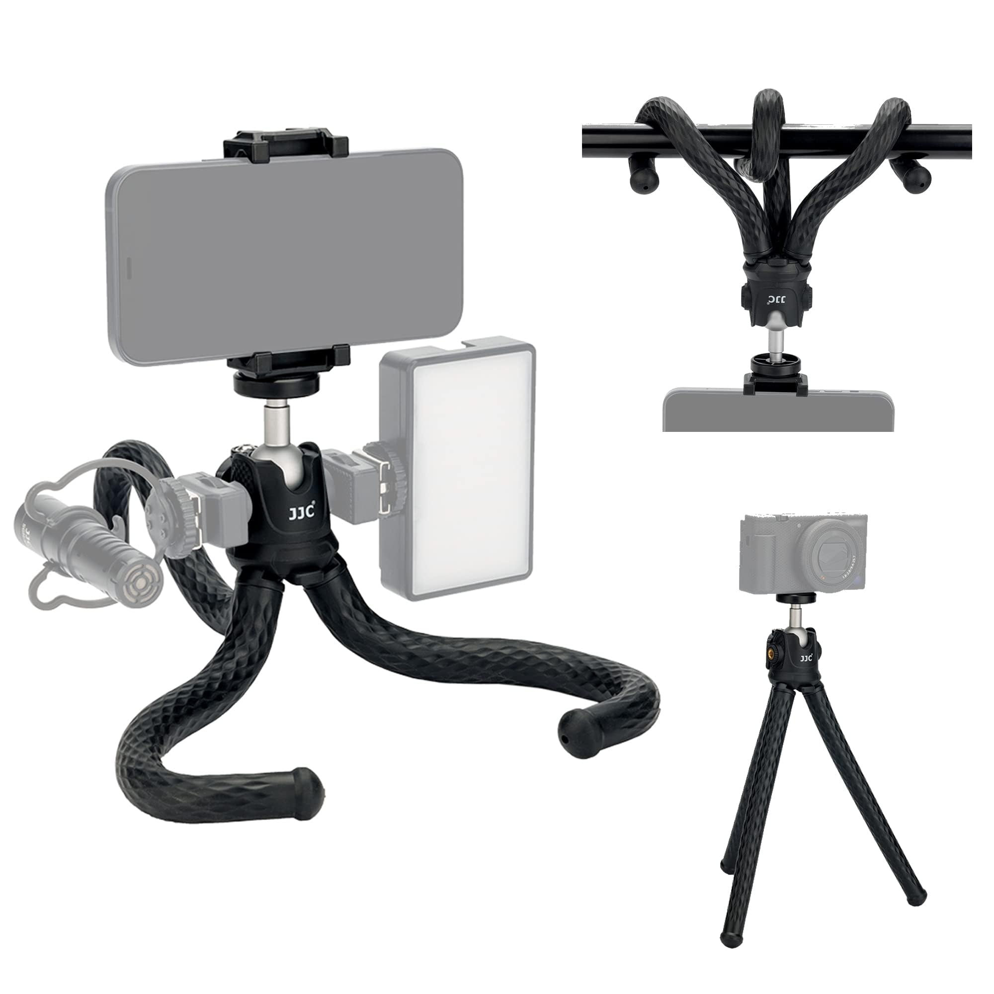 Amazon | JJC カメラ三脚 スマホクリップ スマホ三脚 くねくね