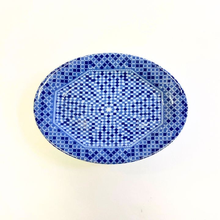 モロッコ3大陶器/フェズ】コセマ オーバルプレート フェズブルー