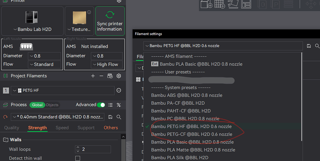 H2D missing 0.8 mm Nozzle profile - Bambu Lab H2 Series - Bambu