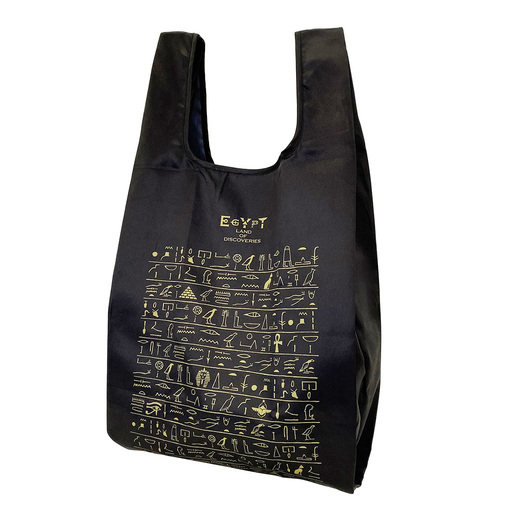 古代エジプト文字(ヒエログリフ風)がエコバッグに。ライデン国立古代