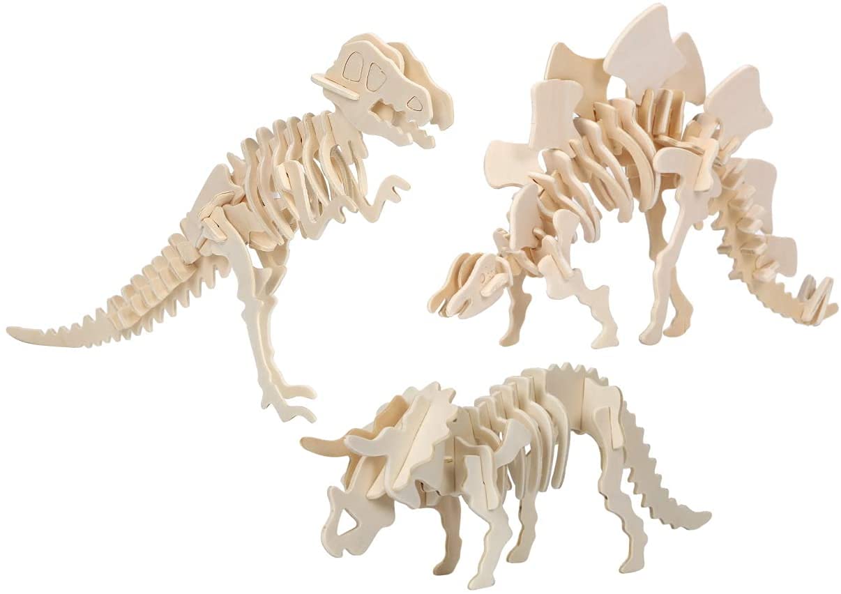 楽天市場】恐竜 骨格 模型 玩具 木製 組立 キット 3点セット