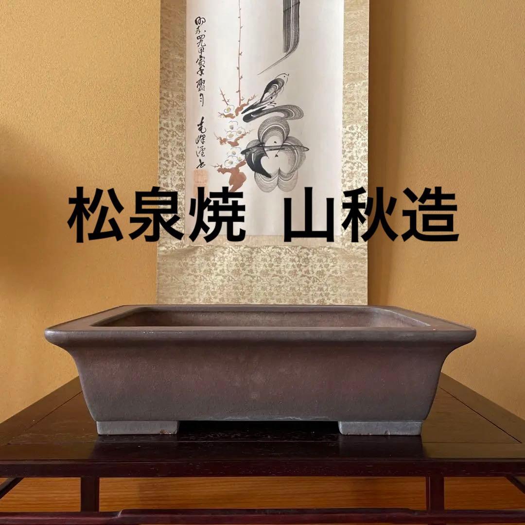 【落款あり】盆栽鉢 常滑 山秋造 松泉焼 紫泥 長方外縁泥物 43cm 楽天市場】 盆栽鉢 > ブランド別 > 常滑焼 > 山秋 : いよじ園 楽天市場店