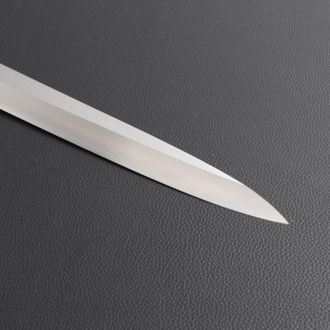 9361 柳刃包丁 9寸 刺身包丁 刃は究極の切れ味 黒檀黒水牛角白三本巻