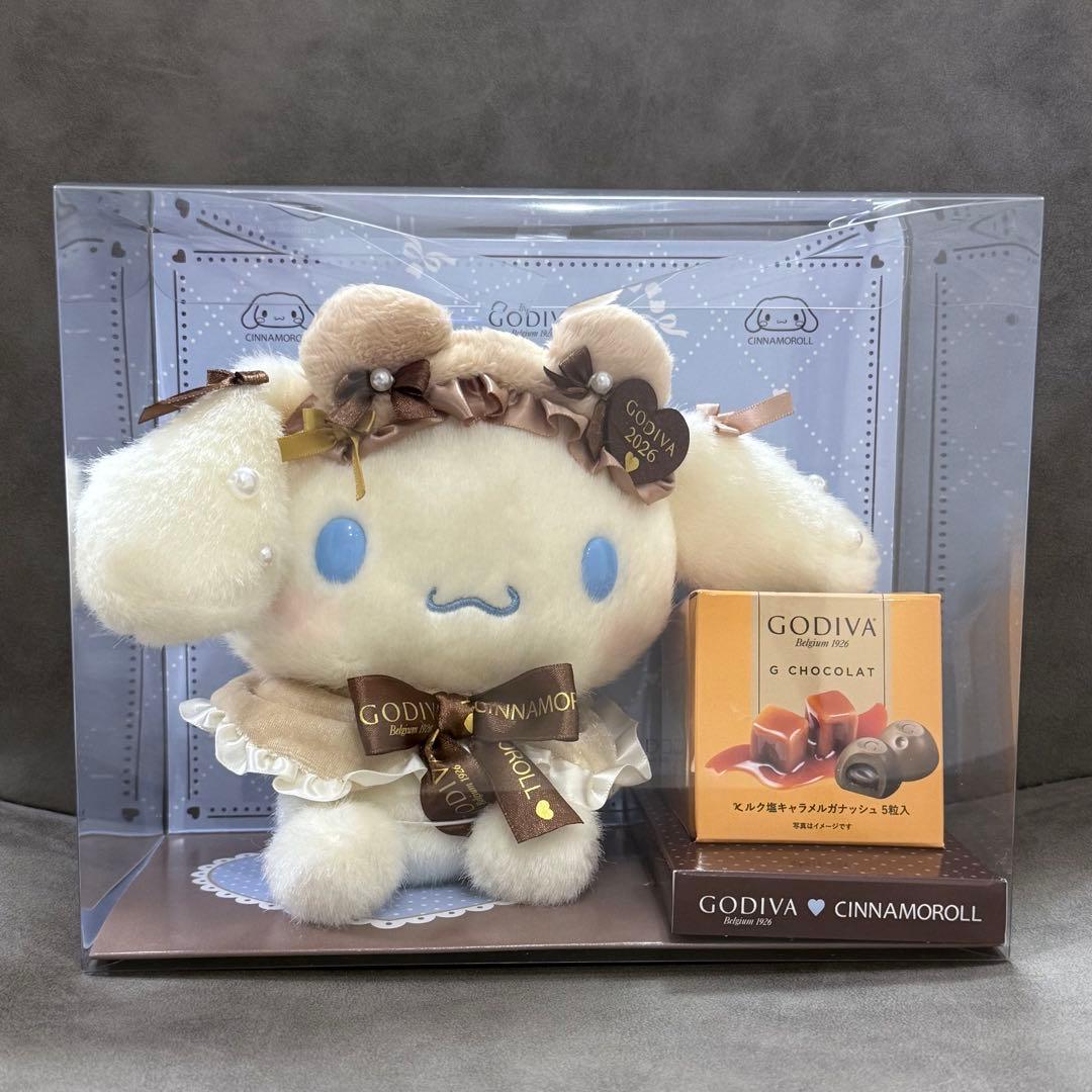 【限定】サンリオ×GODIVA シナモロールぬいぐるみ チョコ付き バレンタイン ゴディバ×サンリオ23年バレンタイン、ハローキティやシナモロールなど