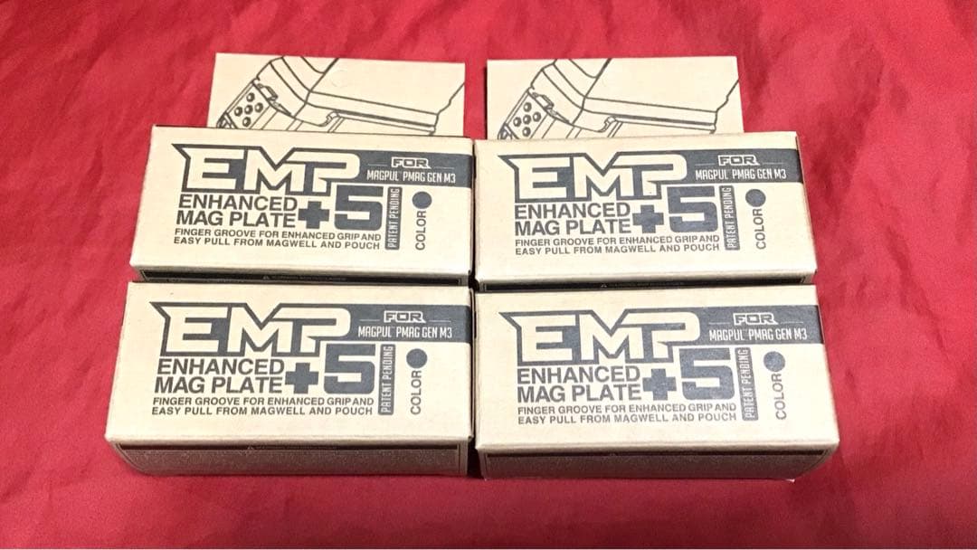 ストライクインダストリーズ製実物マガジンプレートPMAG用EMP+5 4個セット STRIKE INDUSTRIES マガジンプレート PMAG Gen3対応 EMP+5 [ ブラック