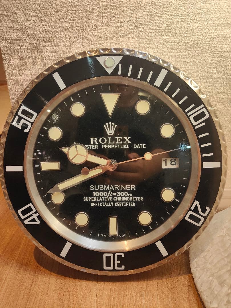 レア ROLEX SUBMARINER サブマリーナ 壁掛時計 ロレックス ロレックス サブマリーナ スタイル – dealer display 壁掛け時計 34cm