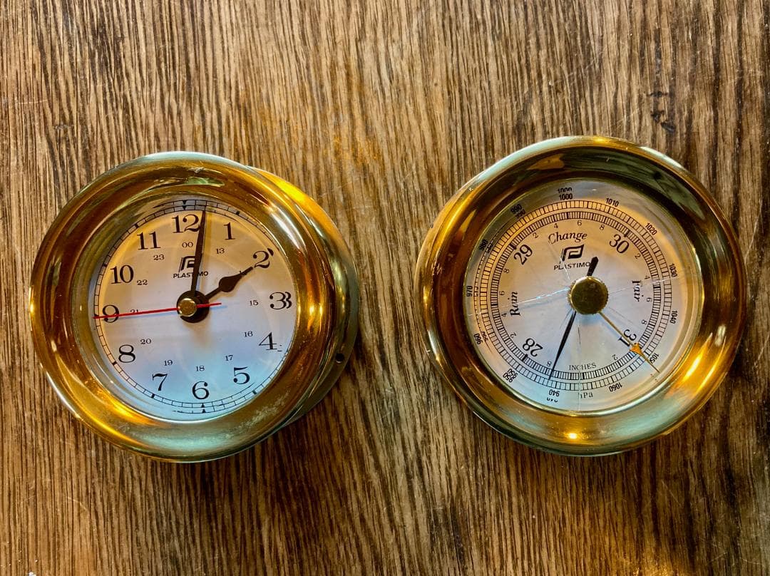 値下げ　PLASTIMO マリンクロック　バロメーター　　プラスチモ　ジャンク品 値下げ PLASTIMO マリンクロック バロメーター プラスチモ ジャンク品