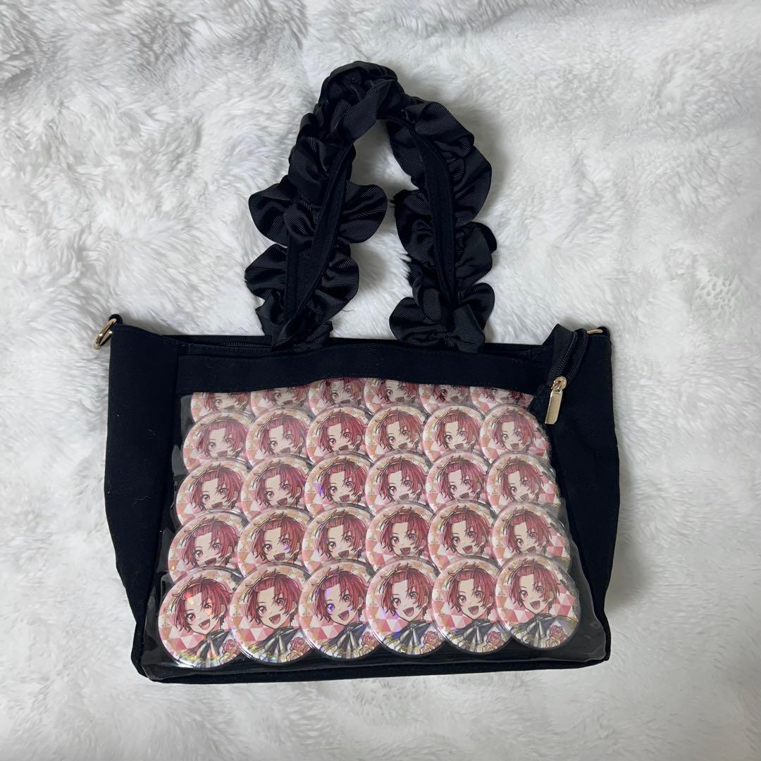 ザッカマート A4多機能2wayハンドルフリルトートバッグ 黒 りうら 君ため Amazon | [zakkamart] 痛バッグ 痛バ 痛BAG ザッカマート A4多機能2WAY