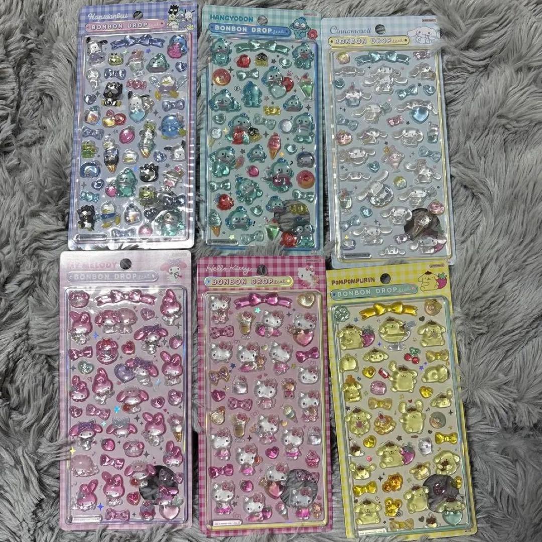 ボンボンドロップシール サンリオ 第2弾 6種 サンスター文具 ボンボンドロップシール サンリオキャラクターズ 第2弾