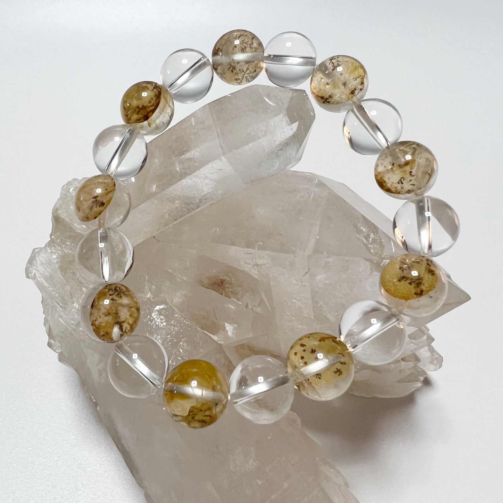 デンドリティックインクォーツ シンプル ブレスレット】4月の誕生石